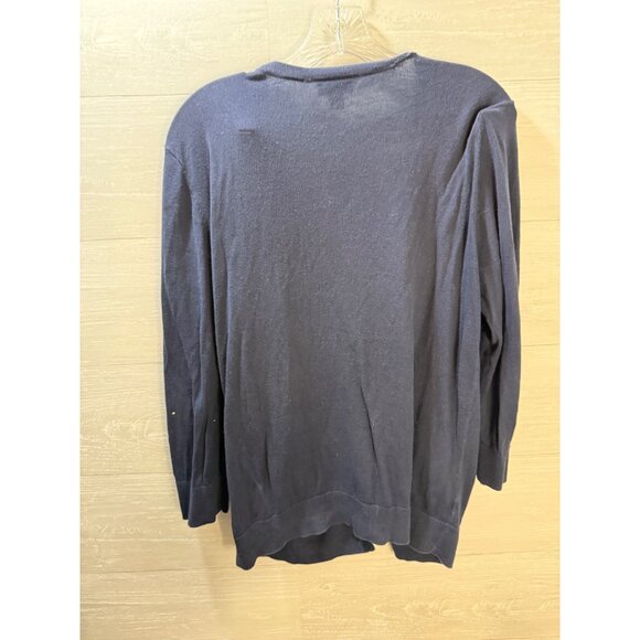 Loft Outlet Navy Blue Lightweight Open Front Cardigan Womens Size M Cotton Blend - Picture 6 of 8